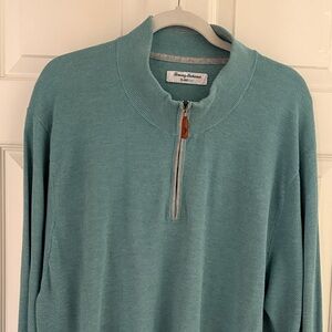 Tommy Bahama Island Zone Aqua Zip-Up Sweater